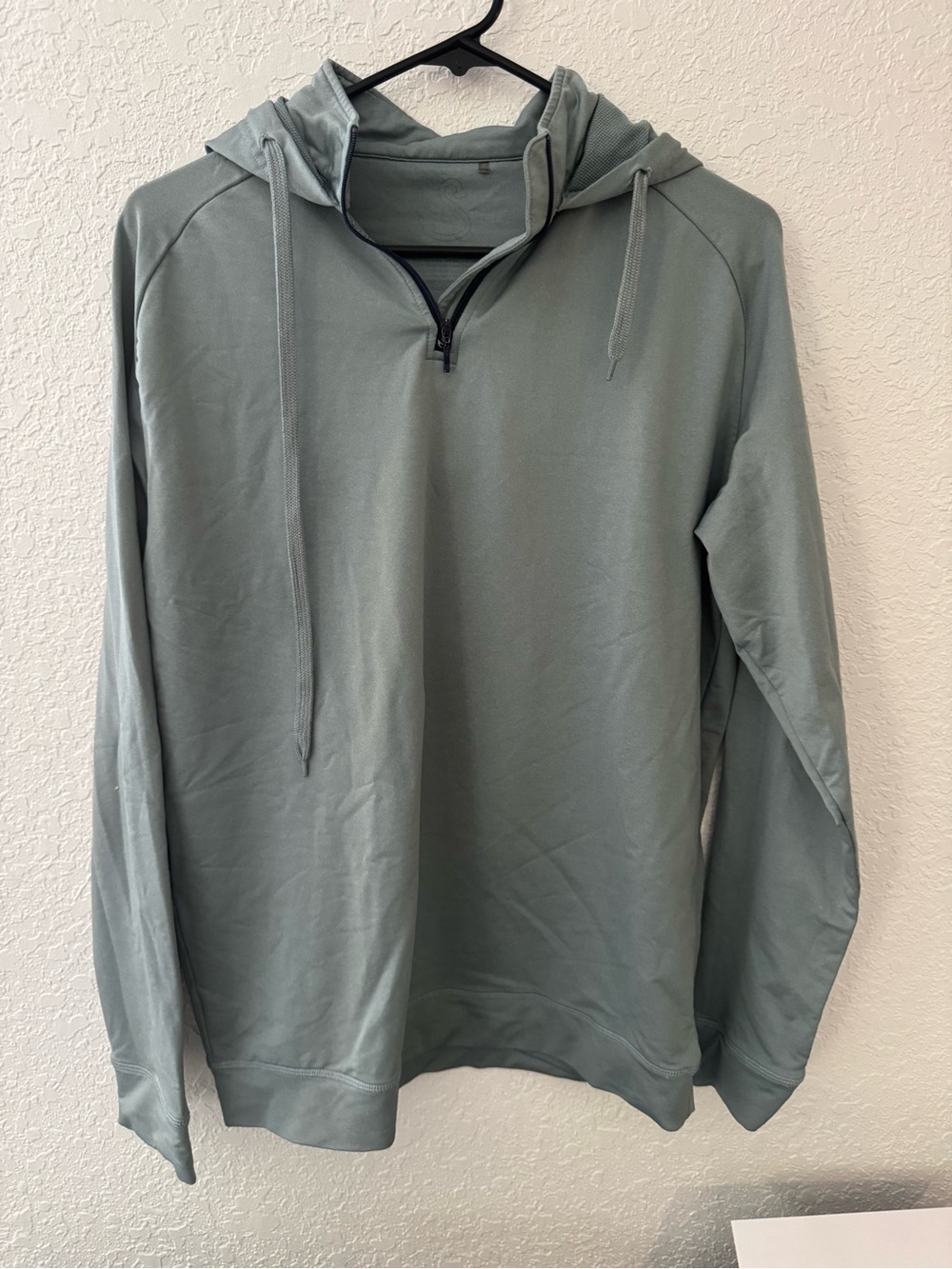 Men's Lightweight Half-Zip Hooded Shirt Jacket - Sage Green